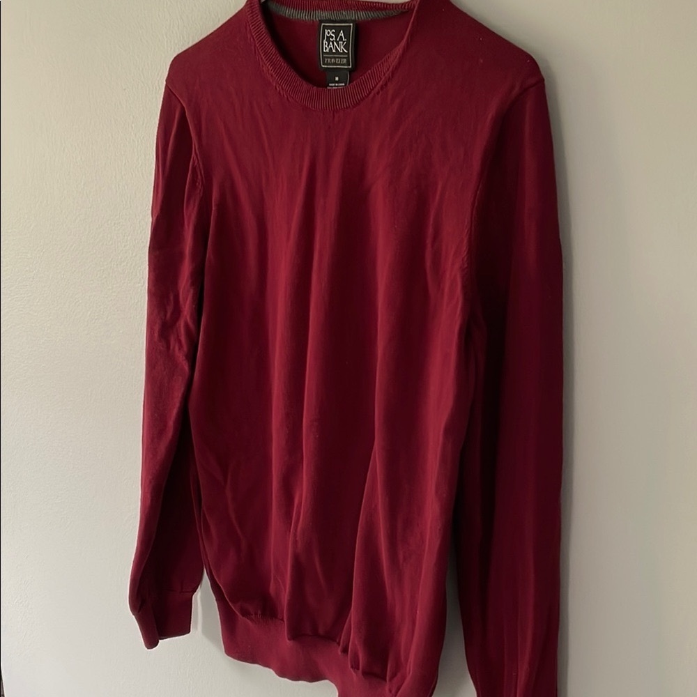 Jos. A. Bank Deep Red Crewneck Sweater Soft Knit- Men’s Medium